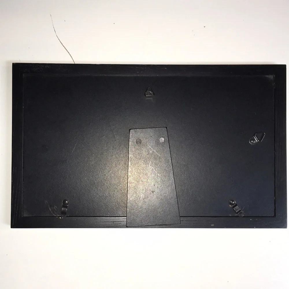 Three picture black wood frame -vintage